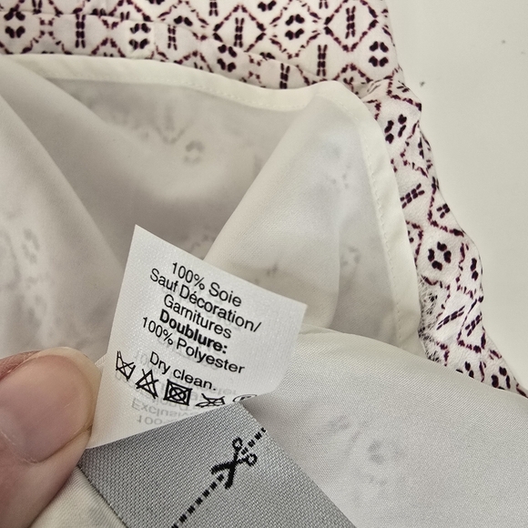 Madewell Silk Convertible Straps Dress Echo Grid Smocked Halter Neck Size 6 - Picture 14 of 15